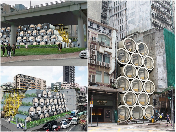 В Гонконге водосточные ж/б трубы превратят в комфортабельное жилье можно, которые, трубы, довольно, диаметра, одной, чтобы, такого, будет, жилье, микродом, железобетонная, Гонконга, James, молодых, Джеймса, который, создания, может, стандартной