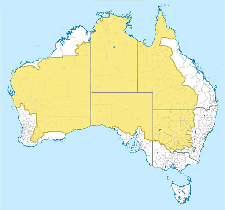 На закрашенной желтым территории проживает всего-навсего 2% австралийцев география, земля, интересно, интересное, карты, мир, поучительно, факты