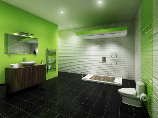 ванная комната зеленого цвета фото