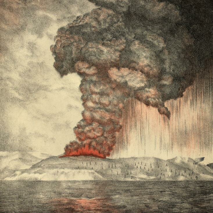 
Литография извержения, 1888 год
