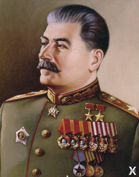 На парадных портретах Иосифа Сталина ...