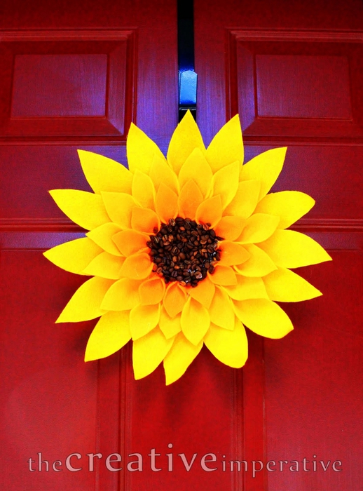 Подсолнухи из кукурузных листьев с кофейными зернами, Подсолнухи из кукурузных листьев с кофейными зернами, сделай сам,Хенд мейд,цветы из фетра