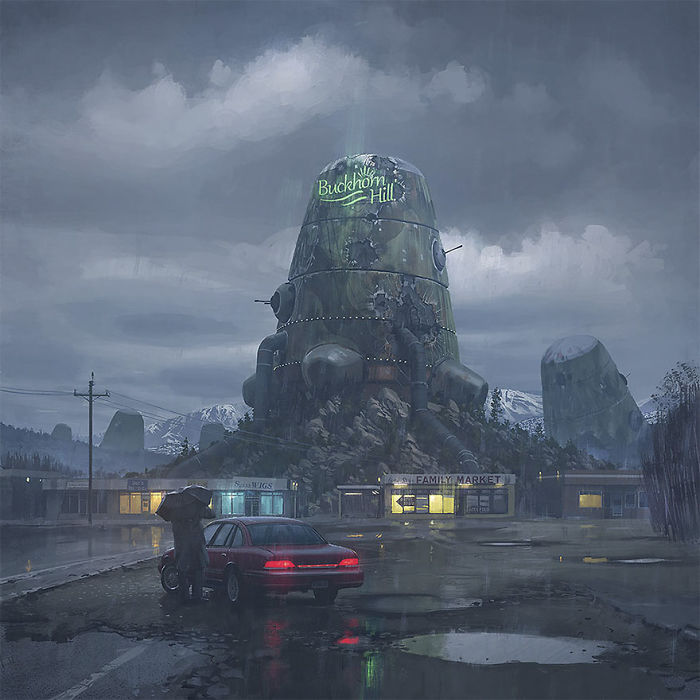 Scifi-girl-robot-traveling-artbook-simon-stalenhag