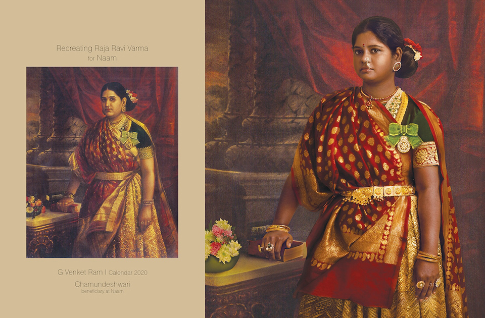 Как на картине: индийский фотограф воспроизвел полотна XIX века княжества, штата, изображает, снимке, образе, облике, также, женщины, известные, индийской, актриса, которой, «Махабхарата», Лакшми, фотограф, воспроизвел, более, Керала, которых, является
