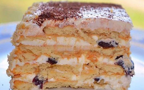 Бесподобный тортик без выпечки с печеньем
