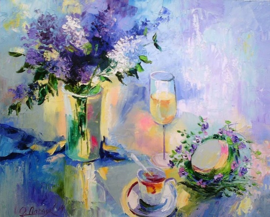 Художник Ольга Дарчук. Черно-белая любовь под красным зонтом 