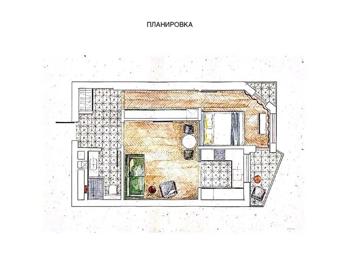 П-образная кухня, межкомнатные окна и встроенные системы хранения в двушке 47 м Дизайн, Дизайн интерьера, Интерьер, Интересное, Квартира, Ремонт, Строительство, Длиннопост