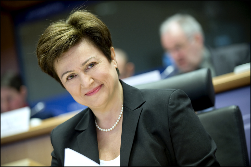 Kristalina Georgieva smiles back at MEPs during her hearin... | Flickr
