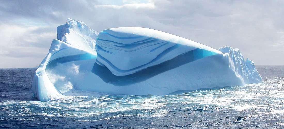 Фото Полосатый айсберг. Ледяные чудеса природы. Фото с сайта NewPix.ru