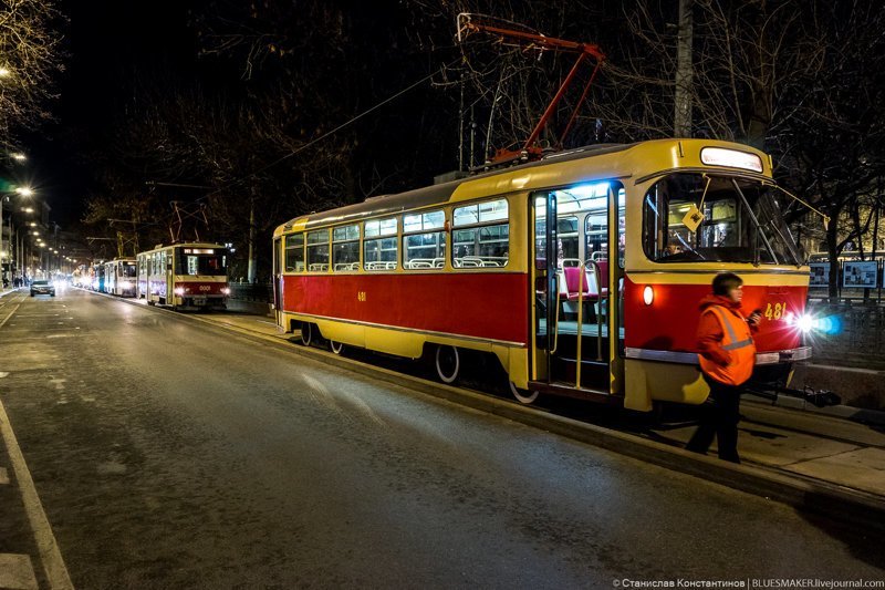 Московскому трамваю сегодня исполняется 119 лет. Прошел парад трамваев Москова, трамваи, фоторепортаж
