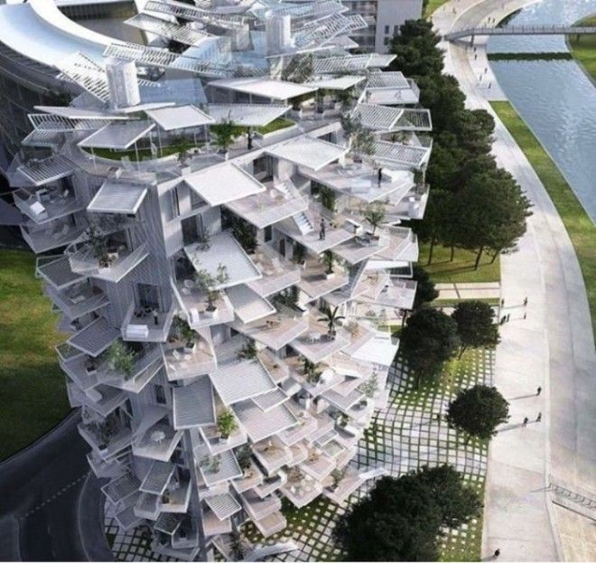 Эта футуристическая конструкция совместный проект архитекторов из Японии и Средиземноморья