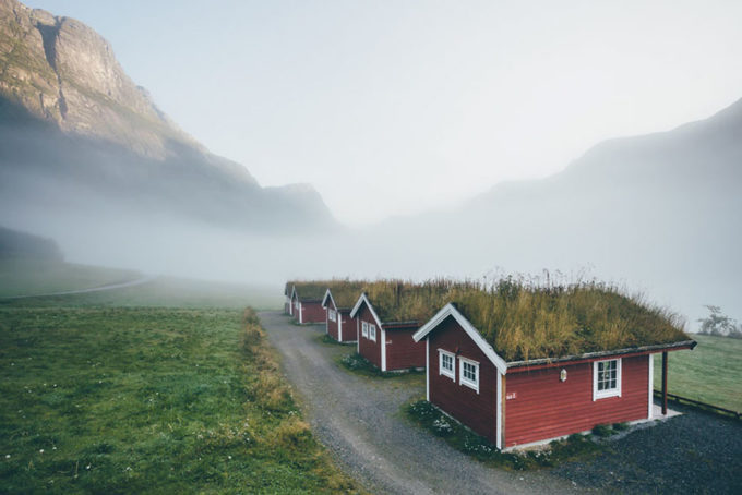 Скандинавские дома с живой крышей дом