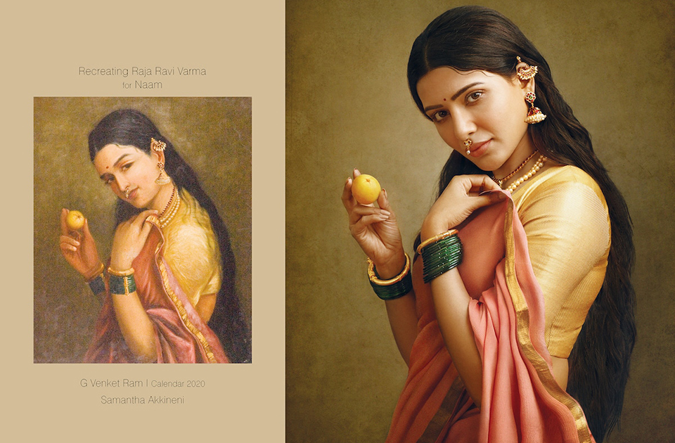 Как на картине: индийский фотограф воспроизвел полотна XIX века княжества, штата, изображает, снимке, образе, облике, также, женщины, известные, индийской, актриса, которой, «Махабхарата», Лакшми, фотограф, воспроизвел, более, Керала, которых, является