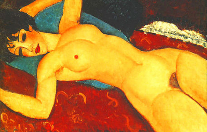 Портрет в стиле ню. Автор: Amedeo Modigliani.