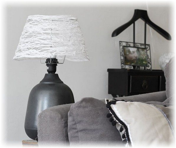 Оригинальный абажур из ниток абажур из ниток