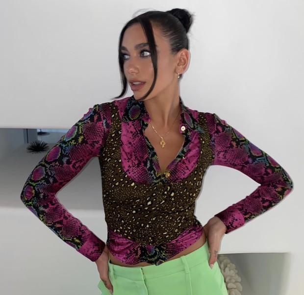Фото №1 - Хищная особь: Дуа Липа доказывает, что неон и змеиный принт по-прежнему актуальны