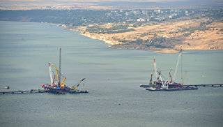 Строительство транспортного перехода через Керченский пролив в Крыму. Архивное фото