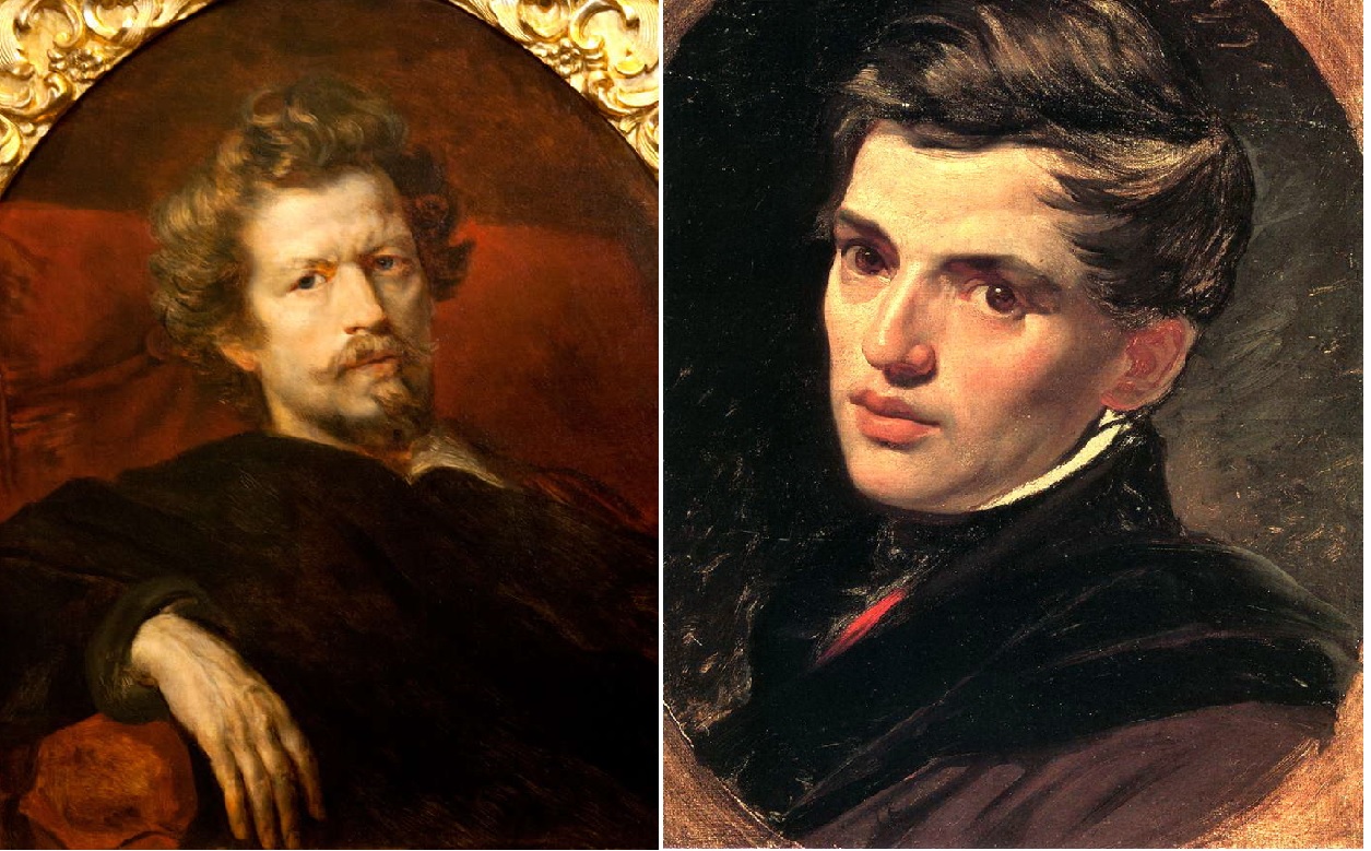 Писатели и художники 19 века. Портрет Брюллова художника.