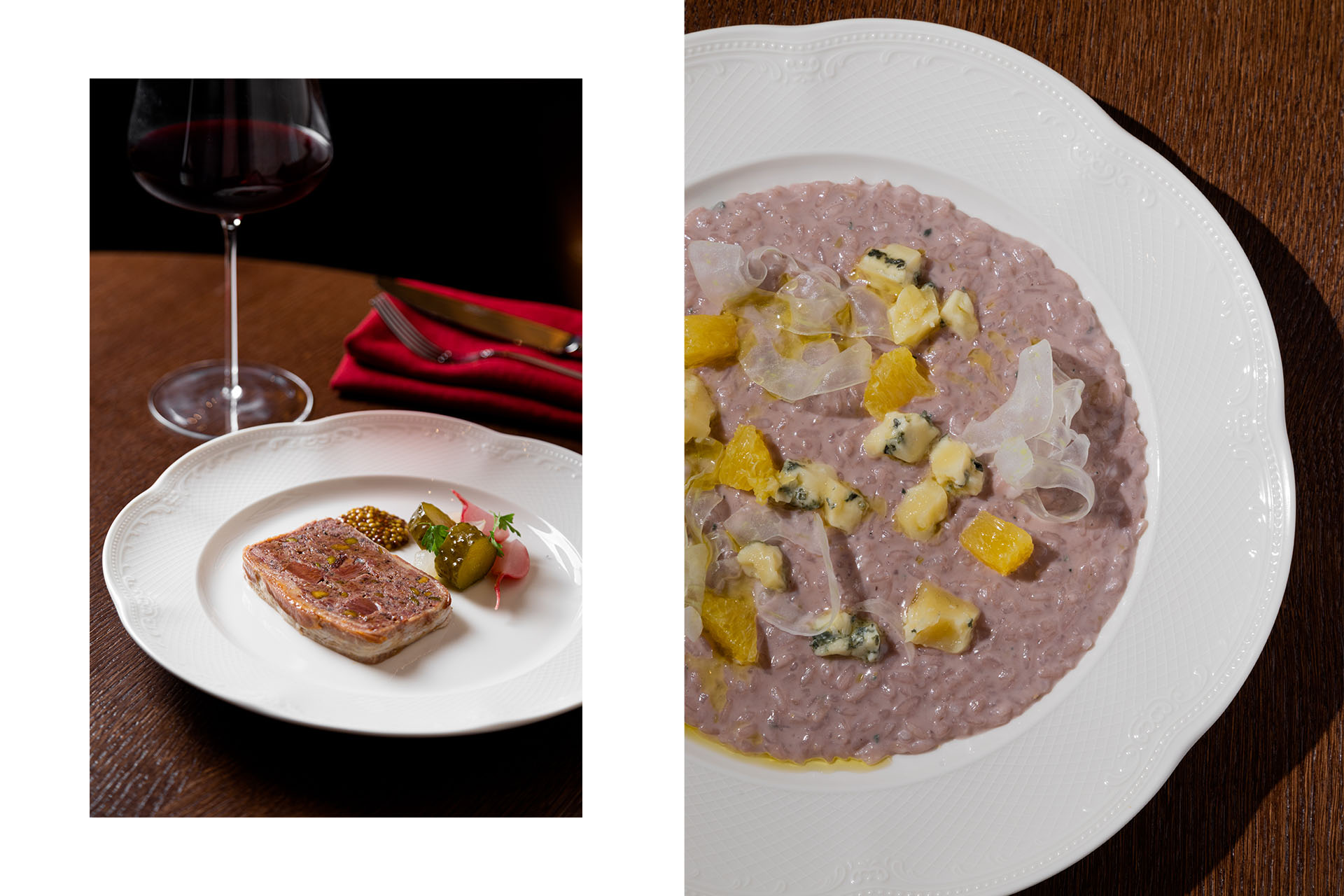 Террин из телятины / ризотто «Барбареско с горгонзолой