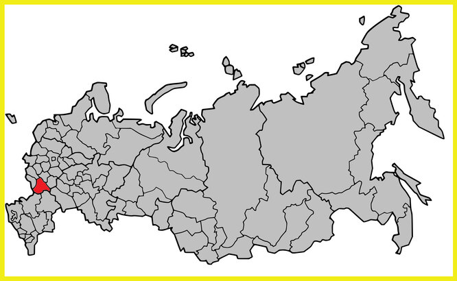 Какой регион России выделен красным на контурной карте?