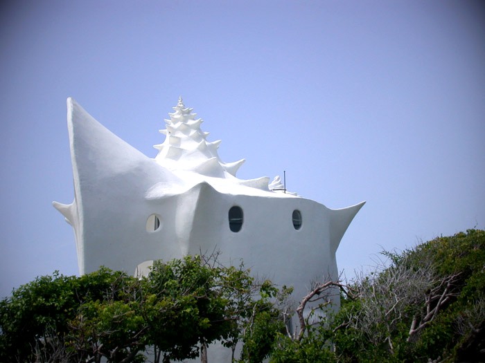 Дом-ракушка на острове Исла-Мухерес, Мексика архитектура,идеи для дома,интерьер и дизайн