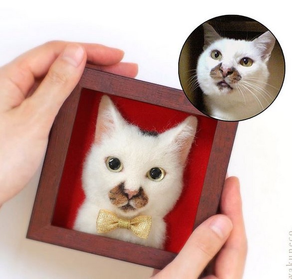 Ну очень реалистичные котики от Wakuneco котиков, портреты, используя, технику, сухого, валяния, придания, большей, Создание, правдоподобности, стеклянные, глаза, натуральную, шерсть, результате, выглядят, использует, реалистичные, работ, японских