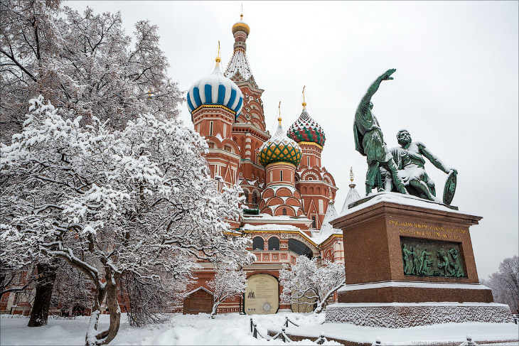 Прогулка по Москве после снегопада пейзажи