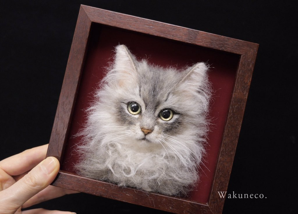 Ну очень реалистичные котики от Wakuneco котиков, портреты, используя, технику, сухого, валяния, придания, большей, Создание, правдоподобности, стеклянные, глаза, натуральную, шерсть, результате, выглядят, использует, реалистичные, работ, японских