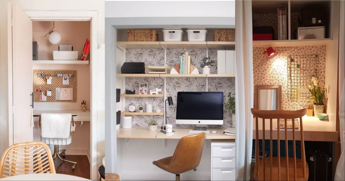 15 умных и стильных способов создать рабочее пространство дома используя обычный шкаф