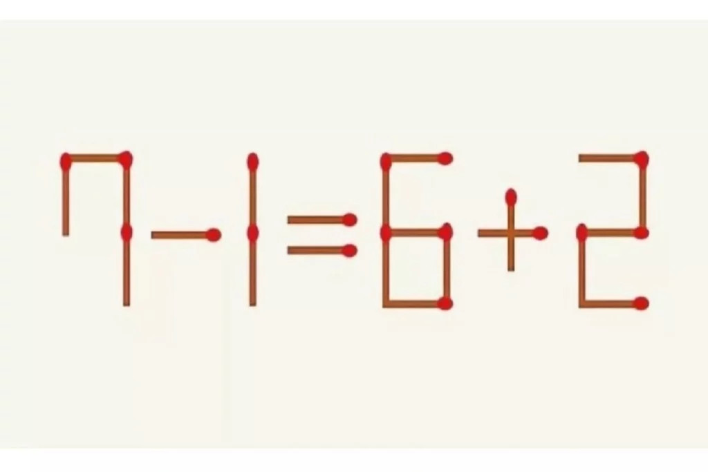 Головоломка: передвиньте одну спичку в примере, чтобы уравнение стало правильным