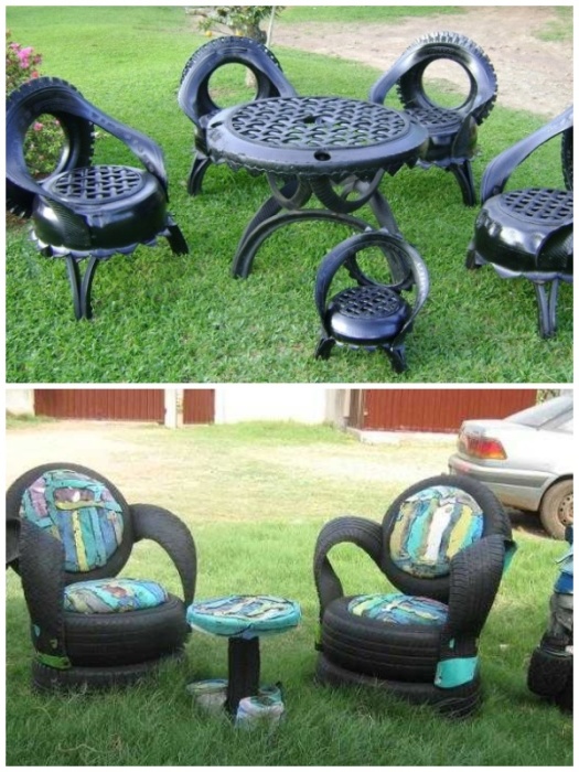 Дачная мебель своими руками из подручных материалов и бросовых вещей интерьер