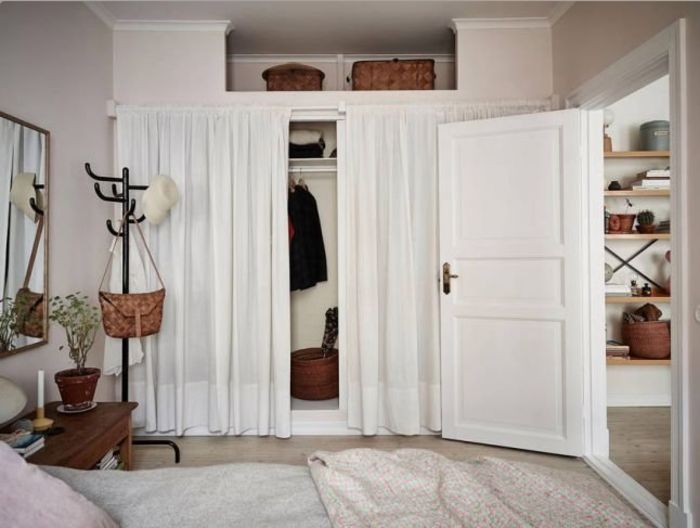 5 простых идей для гардероба в маленькой спальне встроенный шкаф,гардероб,интерьер и дизайн,организация пространства,хранение вещей