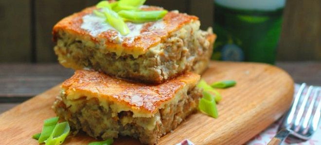 Пирог с фаршем в духовке - сытная выпечка и для перекуса, и для застолья Пирог с фаршем в духовке - сытная выпечка и для перекуса, и для застолья