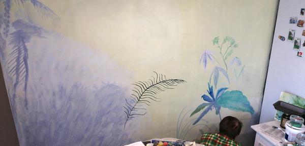 Роспись стены в квартире: бюджетно и красиво автора, несколько, краски, растений, работы, стену, листьев, стены, Поэтому, картины, подарок, сначала, слоем, растения, каждый, вдали, зеленого, рисуем, рисунок, Затем