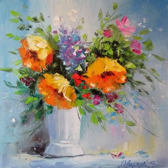 Художник Ольга Дарчук. Черно-белая любовь под красным зонтом 