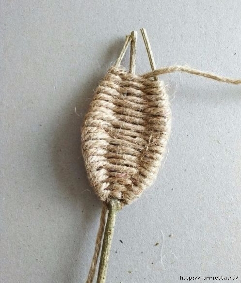 Декоративные листики из веточек и шпагата Декоративные листики из веточек и шпагата Декоративные листики из веточек и шпагата