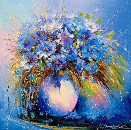 Художник Ольга Дарчук. Черно-белая любовь под красным зонтом 