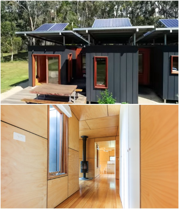 Самодостаточный дом из трех грузовых контейнеров от австралийской пары архитектура,идеи для дома,интерьер и дизайн