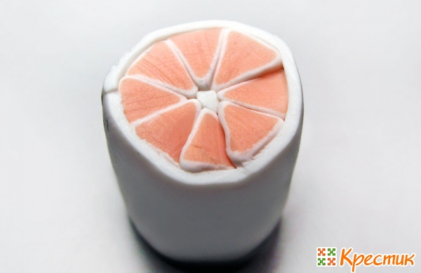 Лепка из полимерной глины: фруктовая колбаска «Апельсин» апельсин,глина,лепка