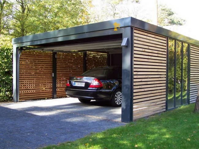 Строим открытый гараж возле дома: 28 простых идей для защиты авто от непогоды гараж,идеи для дома