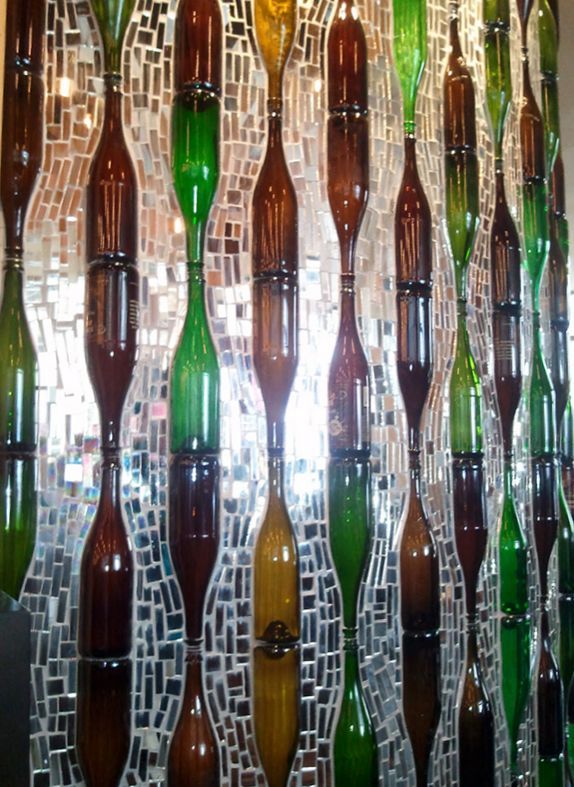 Оригинальные поделки из стеклянных бутылок домашний очаг,интерьер,переделки,своими руками,стеклянные бутылки