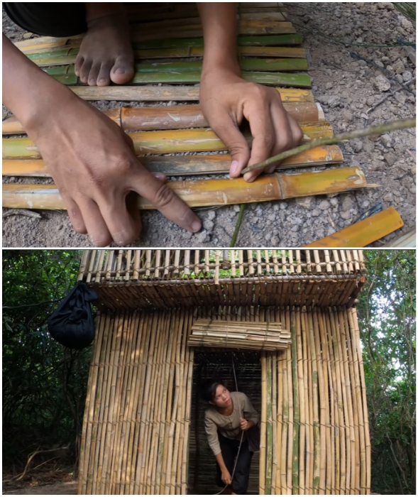 Пример создания рулонной двери из подручных средств.