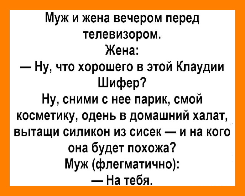 – Мы слишком часто ругаемся!  – Может мы не совместимы? ... собственный, работы, когда, только, такую, будет, время, женщины, работу, секса, шнурочки, Отглаженные, брючки, рубашка, носочки, Чтобы, завтрак, столе, уходя, немножко