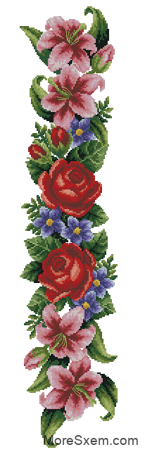Элегантные цветы (панель розы с лилиями)