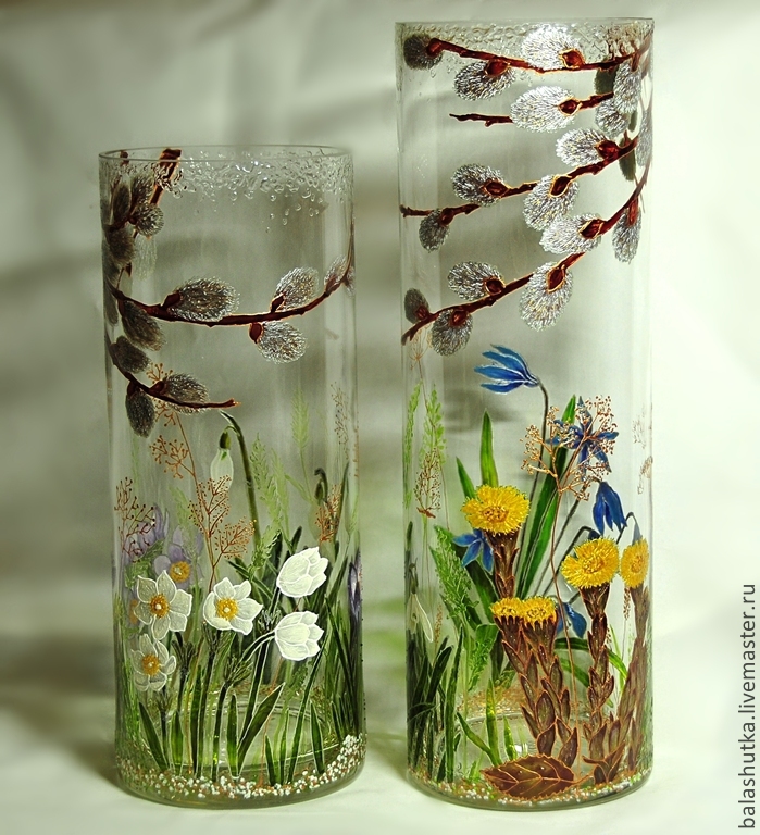 Вазы расписанные вручную в витражной технике. Автор Екатерина Балашова Москва. Вазы расписанные вручную в витражной технике. Автор Екатерина Балашова Москва. handmake