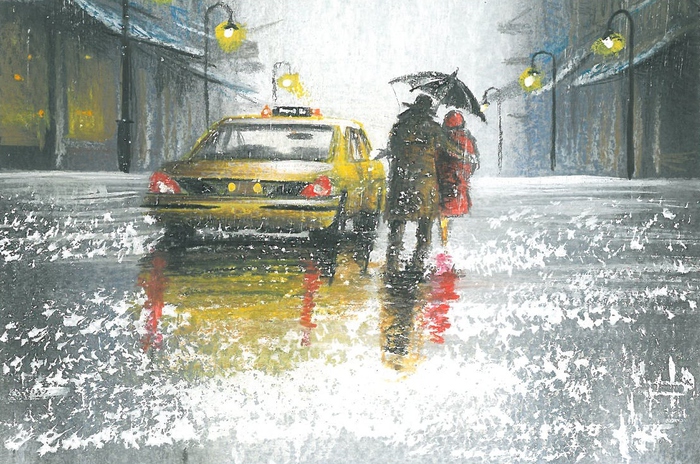 Картинки по запросу Женщина под дождем и такси