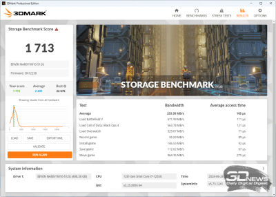  3DMark storage (от аккумулятора) 