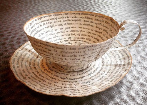 Бумажные чашки из старых книг Сесилия, чтобы, литературе, создала, очевидно, работы, Сесилии, фактически, свидетельство, любви, Впервые, начала, экспериментировать, 3Dобъектами, бумаги, художница, множество, фотографии, самых, разных