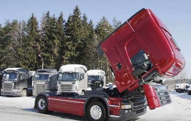 подъем кабины scania-730