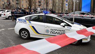Полицейский автомобиль в Киеве. Архивное фото